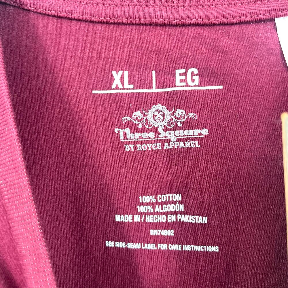 THREE SQUARE Womens Texas A&M Text 1876 T-Shirt XL Maroon Red Short Sleeve NWT - Picture 6 of 8